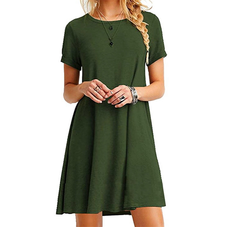 shopee Amazon European and American short sleeve dress wish explosions ebay women's new cross-border e-commerce hot sale
