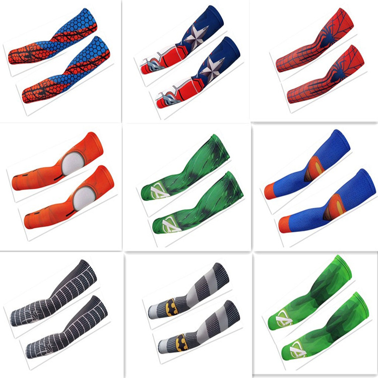 Vengeful Superhero Socks Captain America Spider Batman Superman Summer Unisex Cycling Outdoor Arm Sleeves