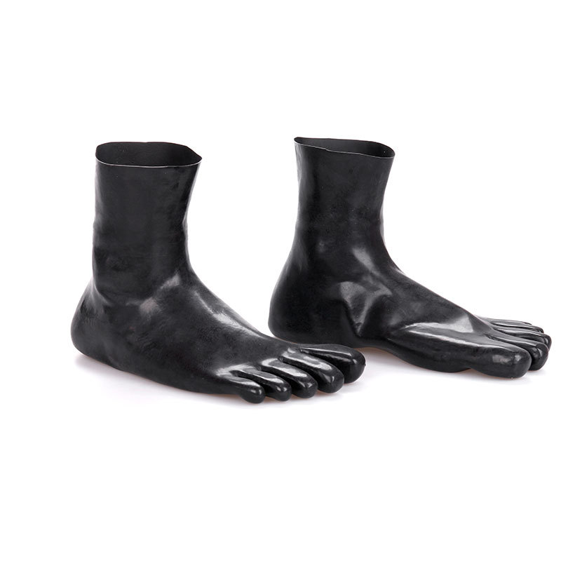 Supply natural latex foot cover black short tube five-finger socks adult European and American fun foot socks wholesale
