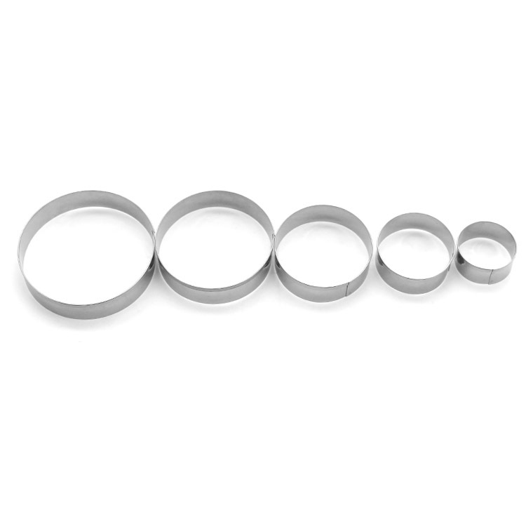 Stainless Steel 5 Piece Set Mousse Circle Round Cake Mold Donut Foil Mold Baking Tool