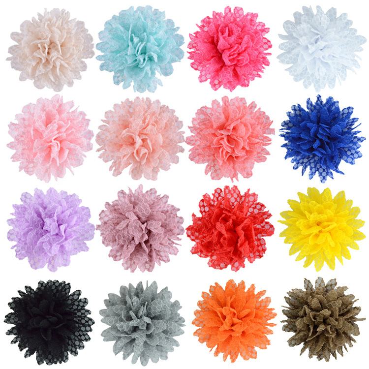 diy Shoe Flower Hat Flower Corsage Garment Decorative Handmade Flower 9cm Blended Gauze Large Flower Accessories 17 Colors