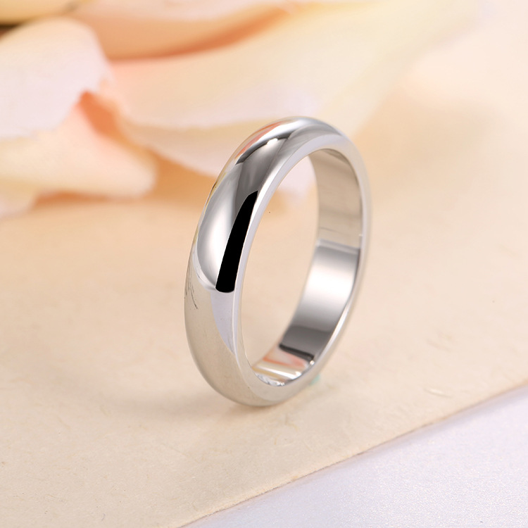 Cross-border New Stainless Steel Simple Plain Circle Wide Glossy Ring Rose Gold Titanium Steel Couple Ring Tail Ring