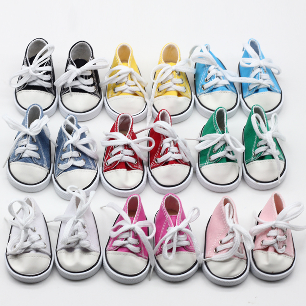 18 Inch American Summer Doll Canvas Shoes Doll Toy Doll Fashion Sneakers Doll Strap Canvas Shoes