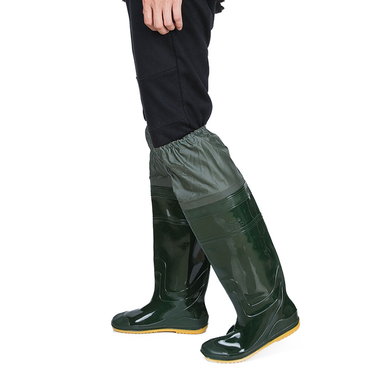 New Arrival Rice Planting Boots for Men and Women Middle High Rain Boots Paddy Shoes and Socks Soft Bottom Elasticated Knee Lace-up Laundry Shoes Fishing Boots