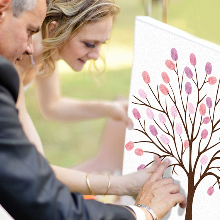 ebay foreign trade hot-selling small tree decorative background wall fingerprint painting sign-in painting personalized creative tree decorative painting