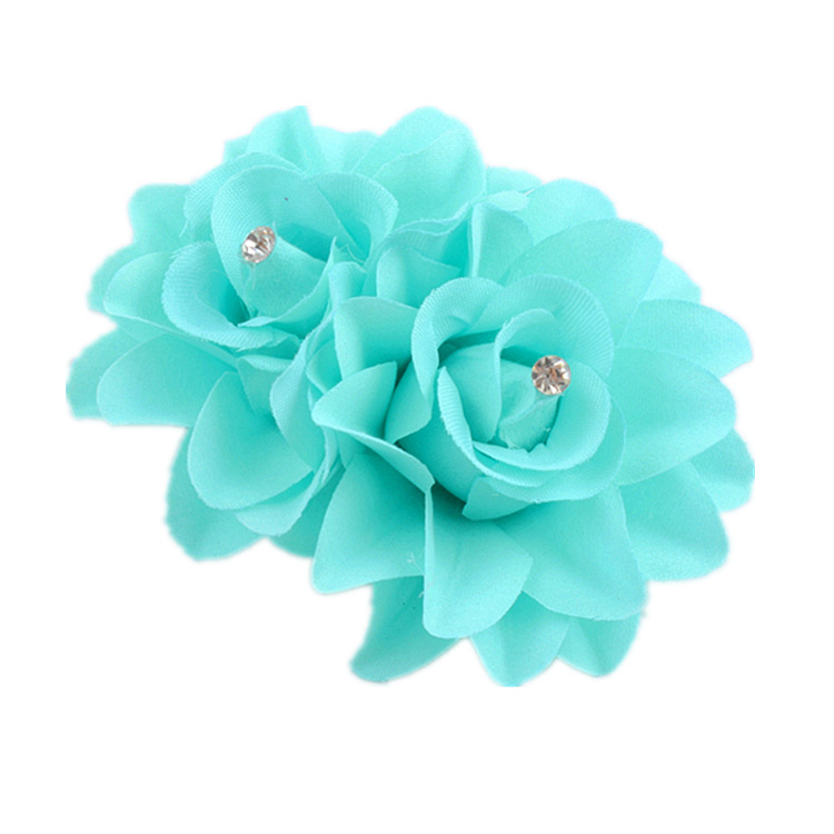 European and American Double Rose Hairpin Ethnic Headwear Bride Flower Head Flower Girls' Dance Performance Rhinestone Hair Accessories Edge Clip_voghion.com