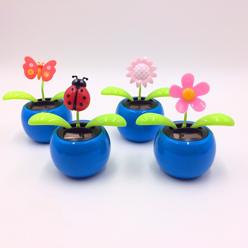 Solar car ornaments swing piece Apple flower light source swing mixed flower head doll car jewelry gift making LOGO