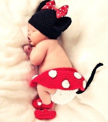 Handmade knitted baby hat children's cartoon shooting suit photography props Hundred Days baby photography clothing