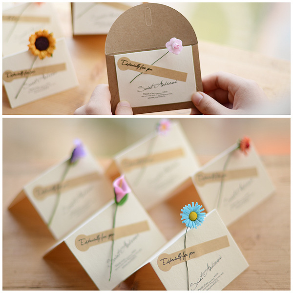 Literature and Art Fresh Card Rose Dried Flower Card Birthday March 8th Women's Day Mother's Day Blessing Card Business Card