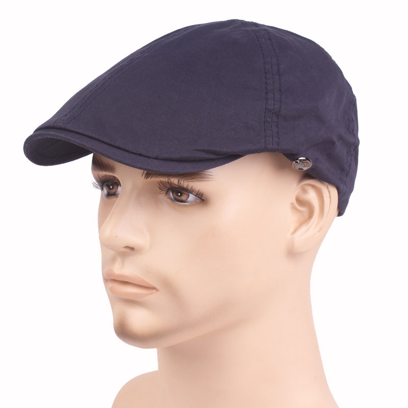 Hat men's summer solid color beret casual Joker cap Korean tide forward cap middle-aged hat wholesale