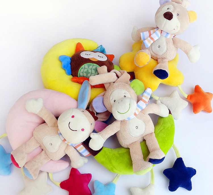 JJOVCE Baby Bed Bell 0-1 Years Old Coil Music Bell Plush Cart Pendant 3-12 Months Toy