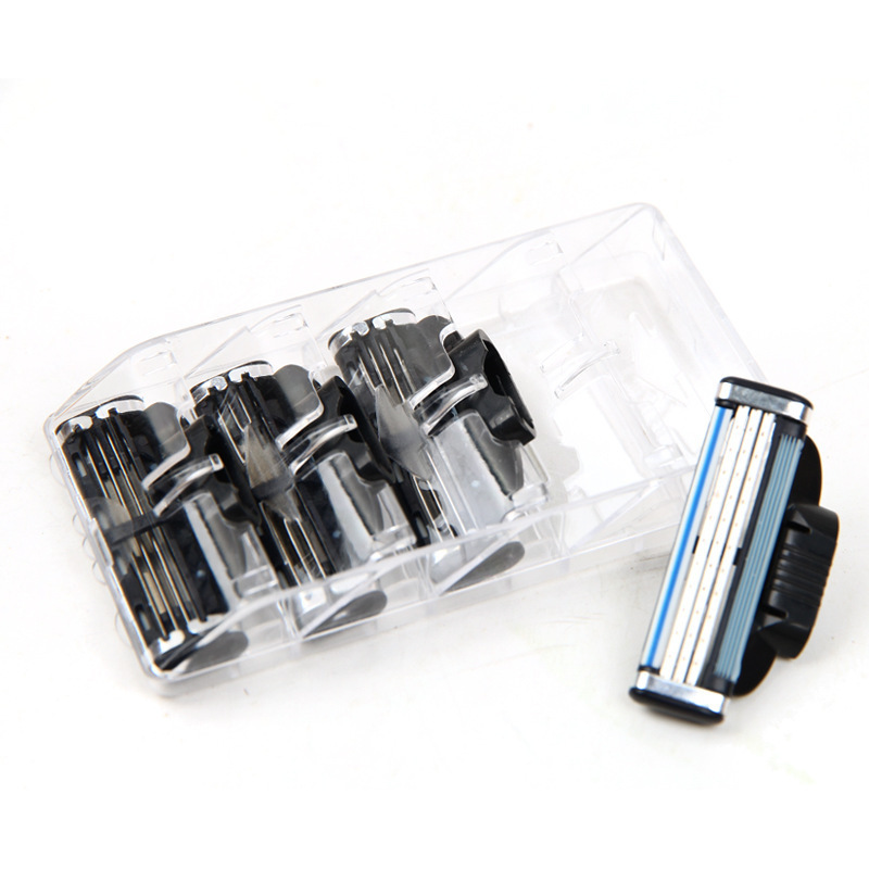Cross-border Hot Selling Explosions Meian Three-layer Shaver Manual Speed Men's Razor Blade Replacement Blade 4 Pack