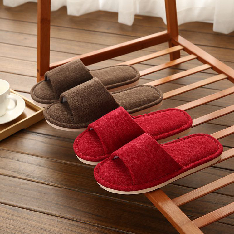 Strict selection of new spring and autumn handmade slippers for men and women home indoor warm leisure floor non-slip comfortable linen slippers