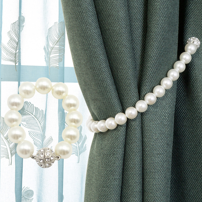 Creative curtain buckle curtain strap ABS Pearl magnet curtain Buckle tied curtain rope strap rope punch-free