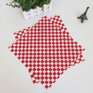 American Creative Red Plaid Oil-absorbing Paper French Fries Burger Pad Paper Fried Basket Pad Paper Burger Bread Grease-proof Paper
