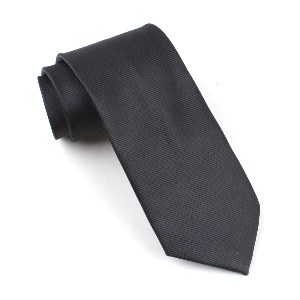 Men's tie cross-border polyester silk 8cm dress solid color fine thread jacquard collar pole spot wholesale one