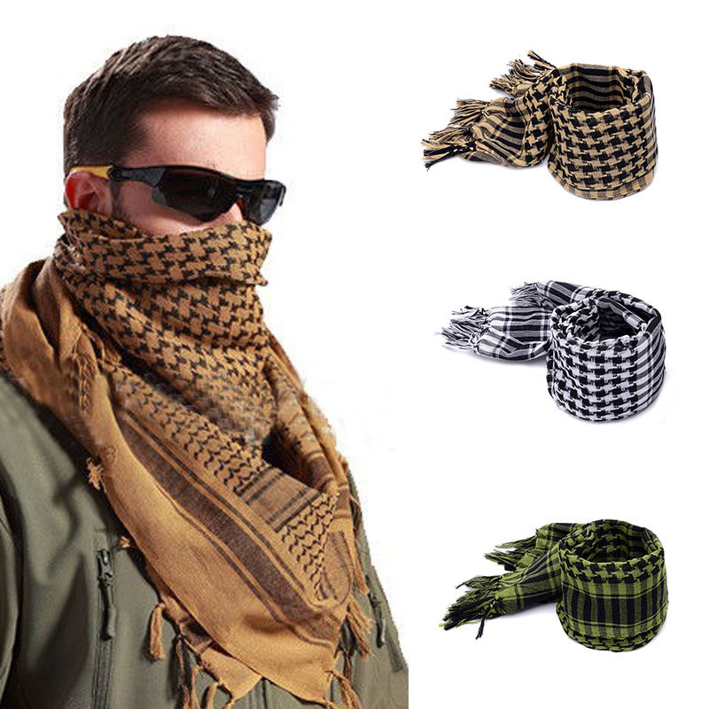 Outdoor Tactical Arabian Scarf Men's Neck Variety Arabian Square Scarf Warm Windproof Scarf