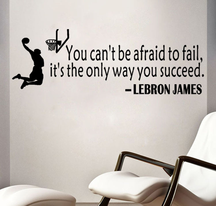 A generation of carved basketball star James Wall stickers foreign trade manufacturers European and American PVC stickers English proverbs customization