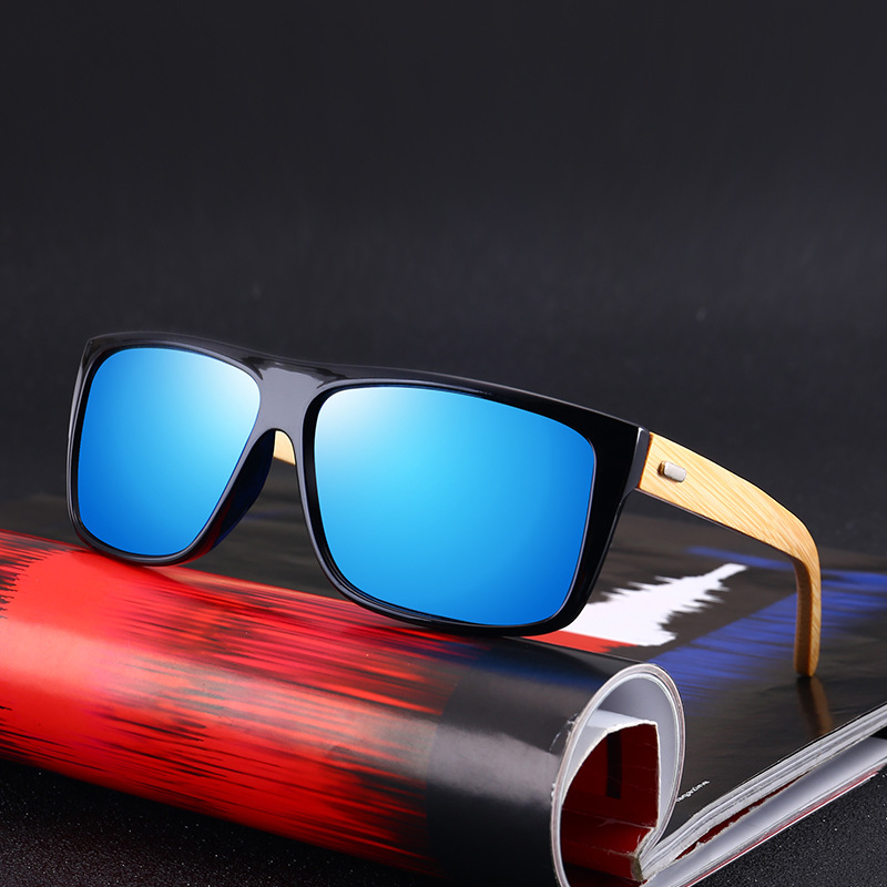European and American new fashion sunglasses men's classic trendy sunglasses bamboo leg bamboo leg glasses factory wholesale PC