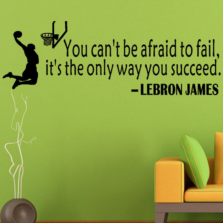 A generation of carved basketball star James Wall stickers foreign trade manufacturers European and American PVC stickers English proverbs customization