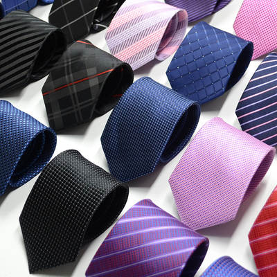 Men's tie wholesale new spot business solid color stripe 8C arrow jacquard tie can be added LOG according to sample