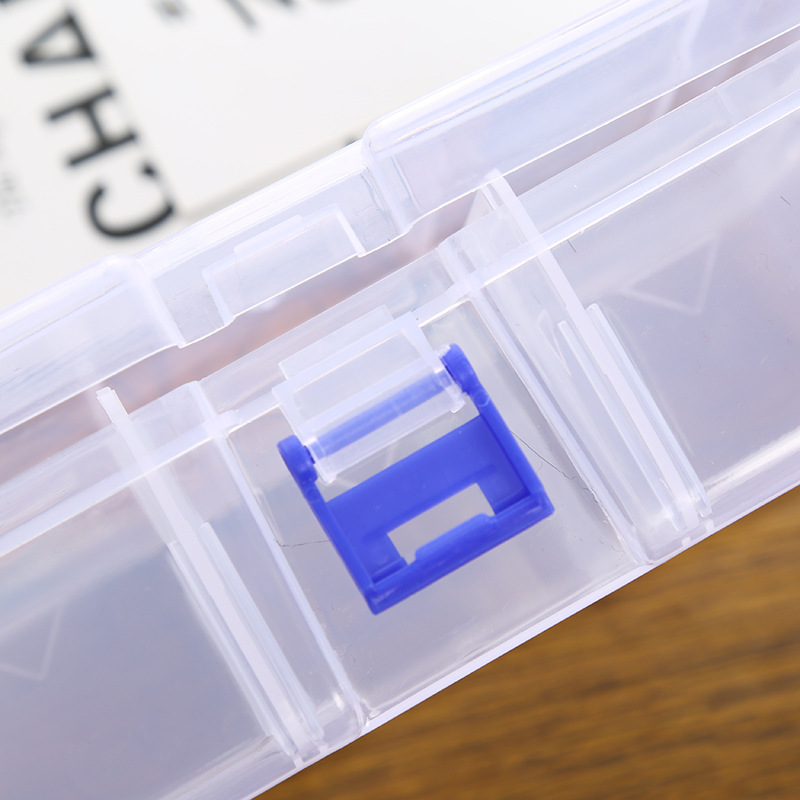 Taobao creative removable 6-grid storage box large capacity electronic components cosmetics storage transparent plastic box