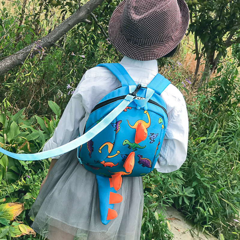 2023 new dinosaur children's schoolbag cartoon kindergarten backpack cute anti-lost book backpack wholesale