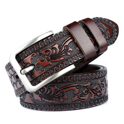 Cross-border Taobao supply personality carved craft men's belt fashion jeans belt men's leather belt manufacturers