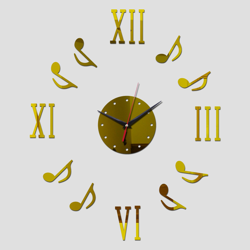 Factory direct DIY note digital mirror wall clock 3D three-dimensional environmental protection wall stickers clock home decoration mute wall