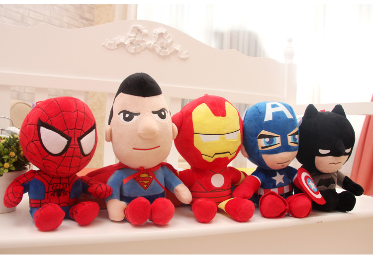 Avengers doll hero plush toy doll Spider-Man Iron Man Captain America doll Big Small size