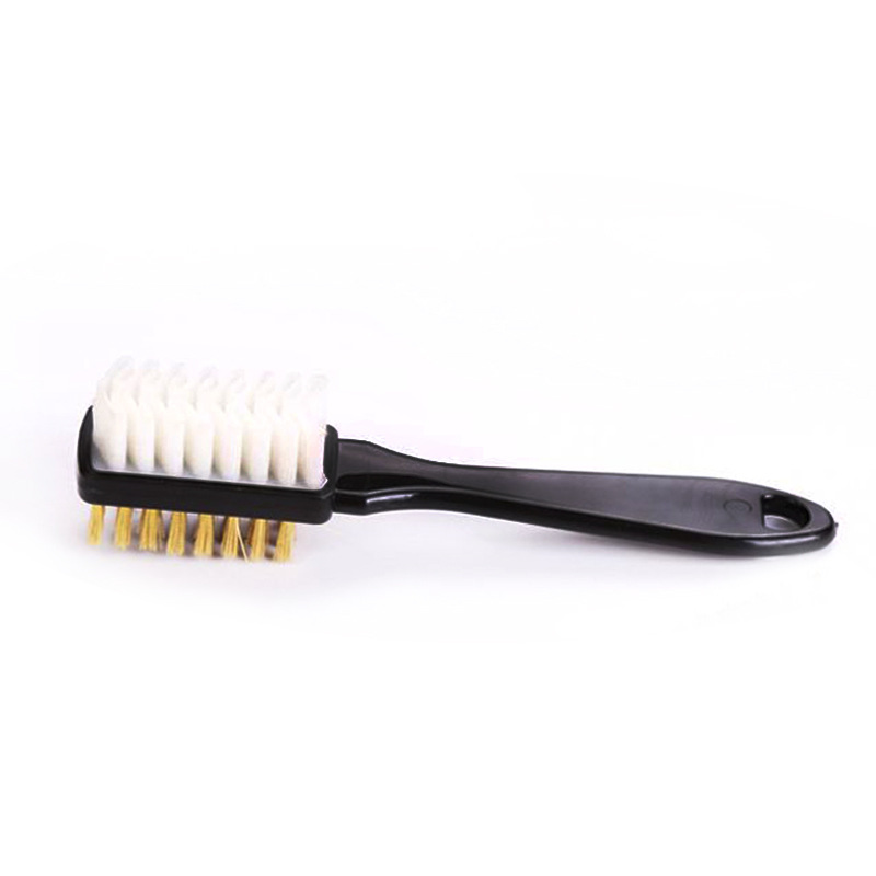Yellow handle suede brush suede shoe brush suede shoe brush scrub suede cleaning special brush 3-side shoe brush