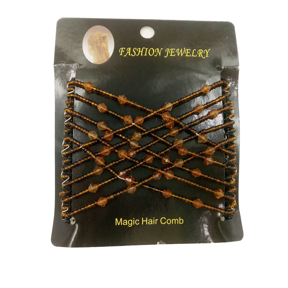 CR4 Korean version of the hair comb hair accessories wire hair beaded magic hair comb styling comb wholesale 6 colors