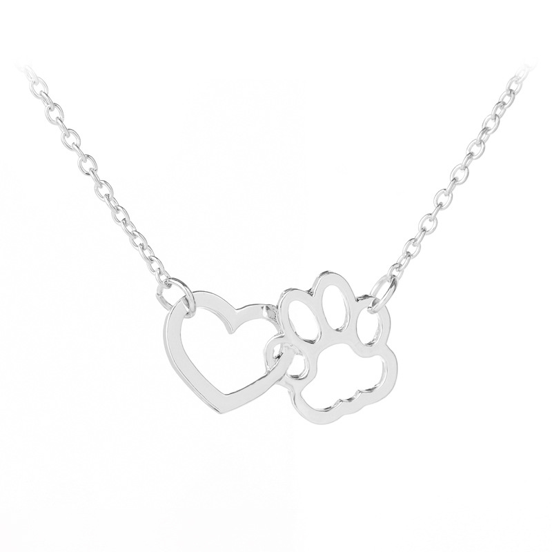 European and American jewelry dog claw heart pendant necklace alloy short necklace cross-border wish explosions