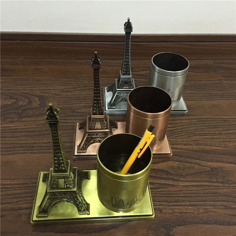 Paris Eiffel Tower Pen Holder Metal Crafts Office Ornaments Home Creative Decoration Business Gifts