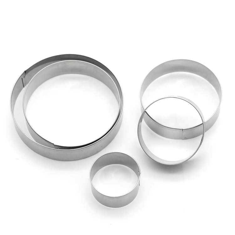 Stainless Steel 5 Piece Set Mousse Circle Round Cake Mold Donut Foil Mold Baking Tool