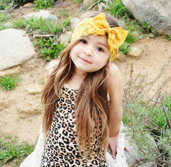 European and American New Hot Selling Hair Accessories Children's Lace Bow Hair Band Baby Headband Headwear and Headwear