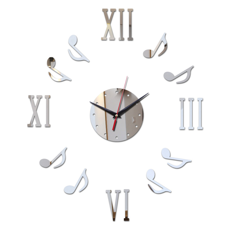 Factory direct DIY note digital mirror wall clock 3D three-dimensional environmental protection wall stickers clock home decoration mute wall