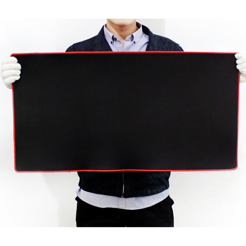 Pure Black Mouse Pad Free Shipping Lock Edge Thickened Oversized Custom Game Mouse Pad Internet Cafe Keyboard Table Pad Wholesale