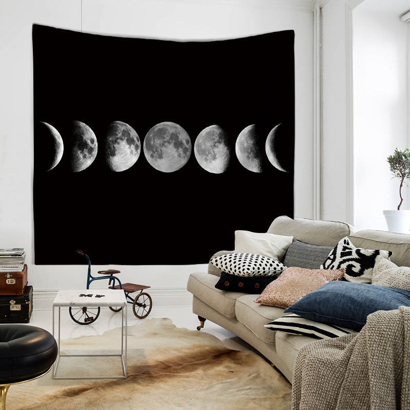 2017 factory direct cross-border new HD lunar eclipse moon multi-function tapestry wall hanging beach towel