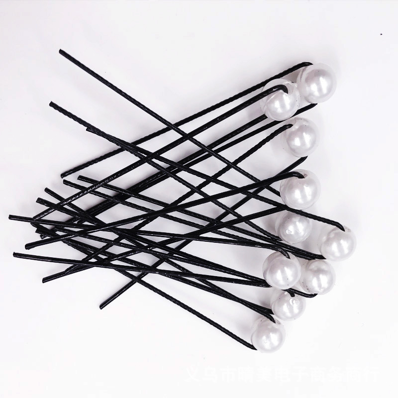 Hot selling bridal artificial pearl hair fork U-shaped clip glossy round beads hairpin hairpin headdress gift wholesale