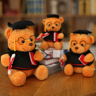 Doctor bear graduation bear plush toy doll can be customized school name plus LOGO graduation commemorative gift