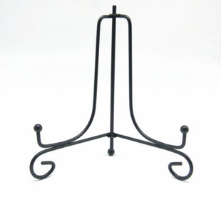Factory wholesale black wrought iron Pu 'er tea rack tray holder charcoal carving bracket stone painting bracket tray rack
