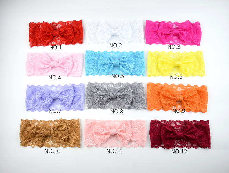 European and American New Hot Selling Hair Accessories Children's Lace Bow Hair Band Baby Headband Headwear and Headwear