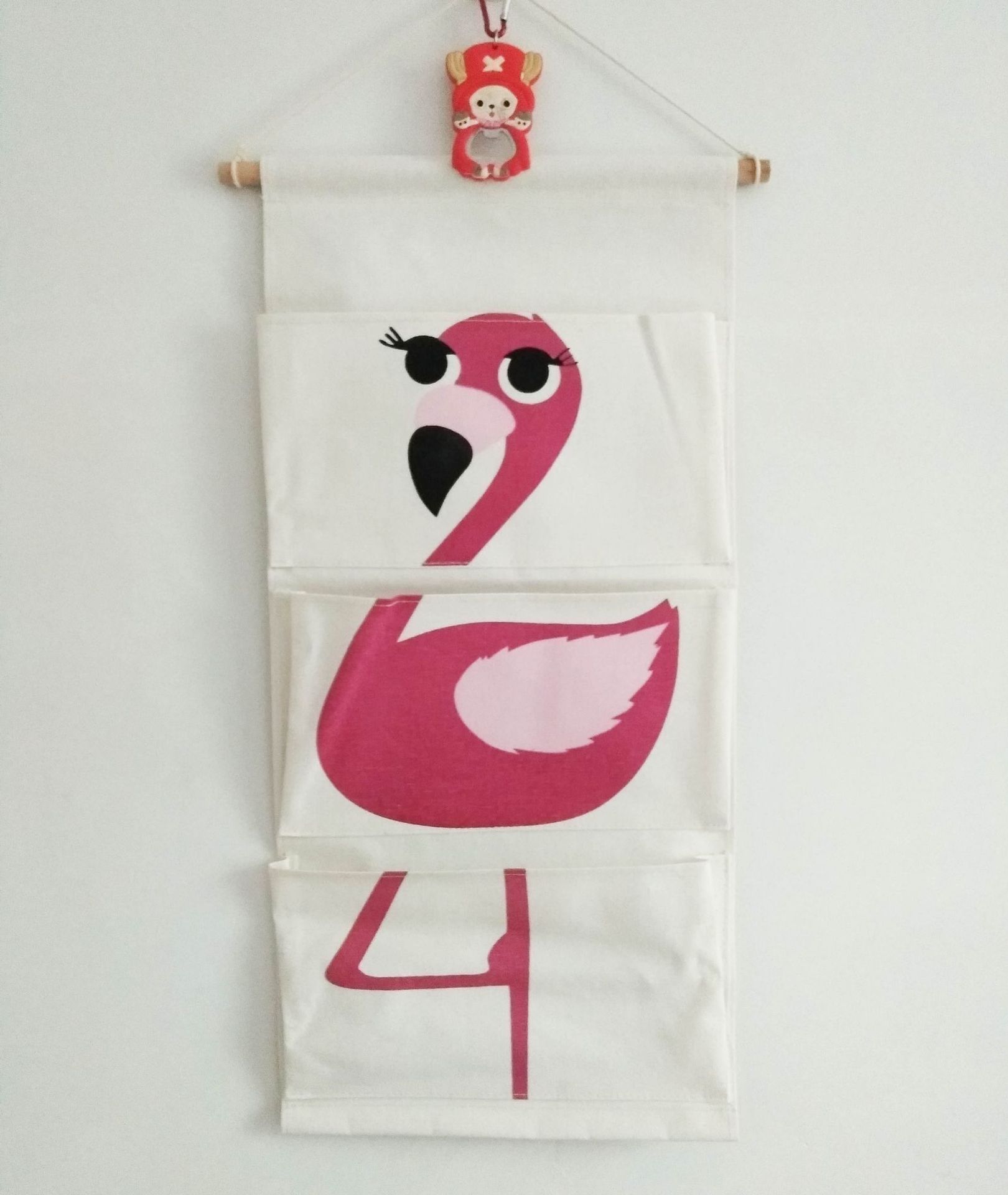 zakka Cotton and Linen Three Pockets Six Cartoon Animal Hanging Bag Door Storage Bag Storage Bag Wall Decoration Hanging Bag