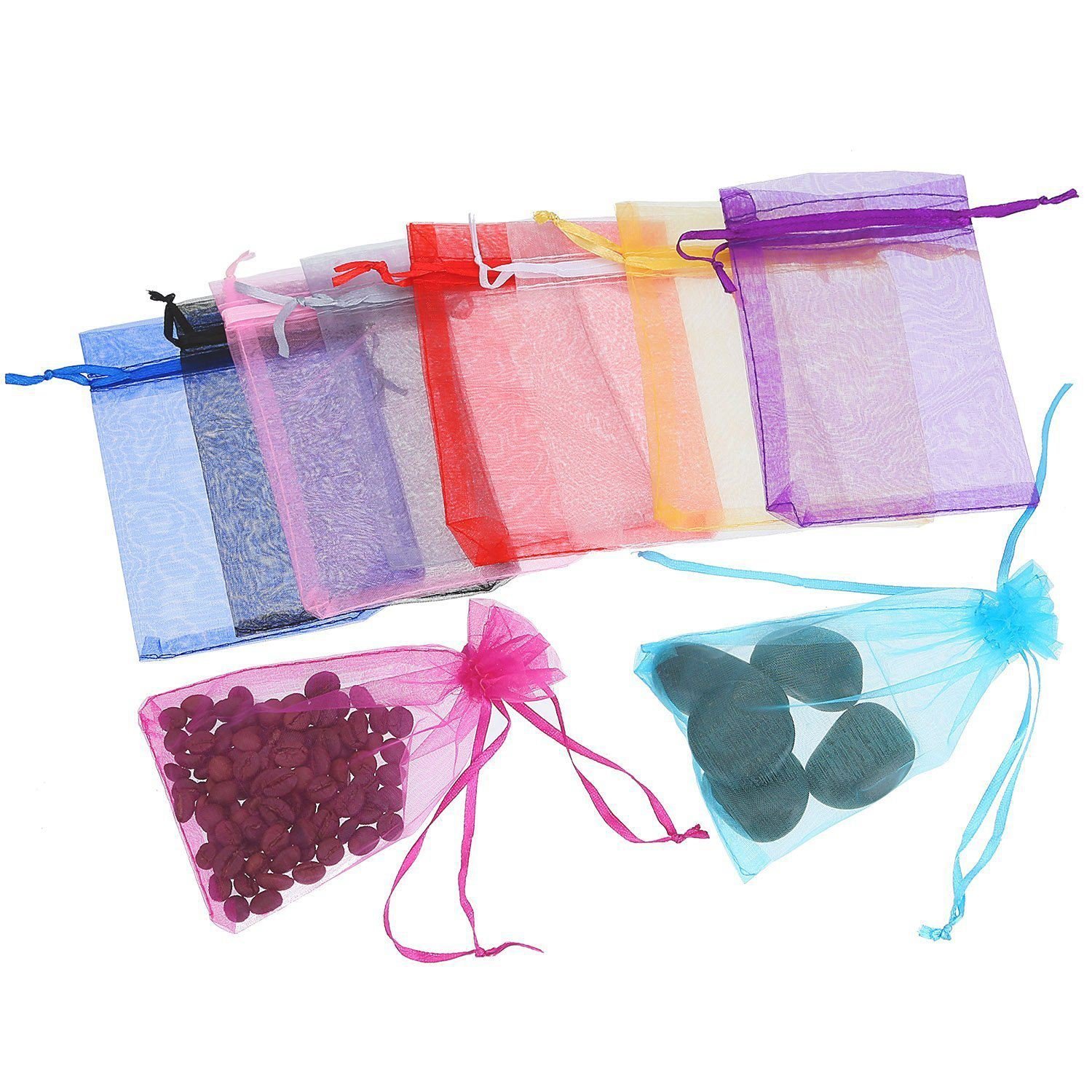 Drawstring Corset Jewelry Bag Solid Color Candy Bag Organza Gift Bag Cosmetic Bag Mesh Corset Pocket in stock