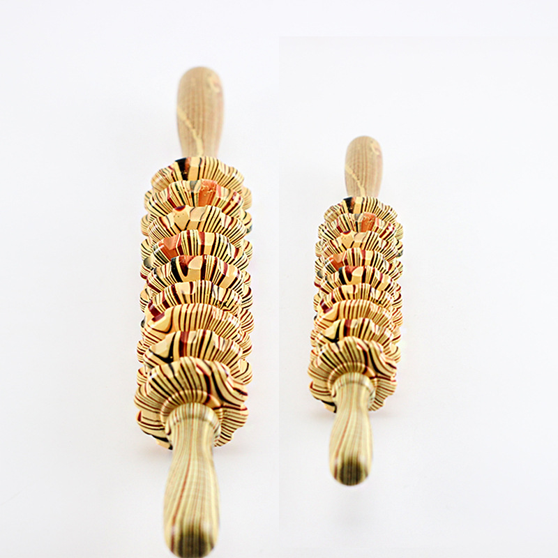 Wooden roller abdominal back massager muscle relaxation massage stick handheld leg yoga massage wheel wholesale