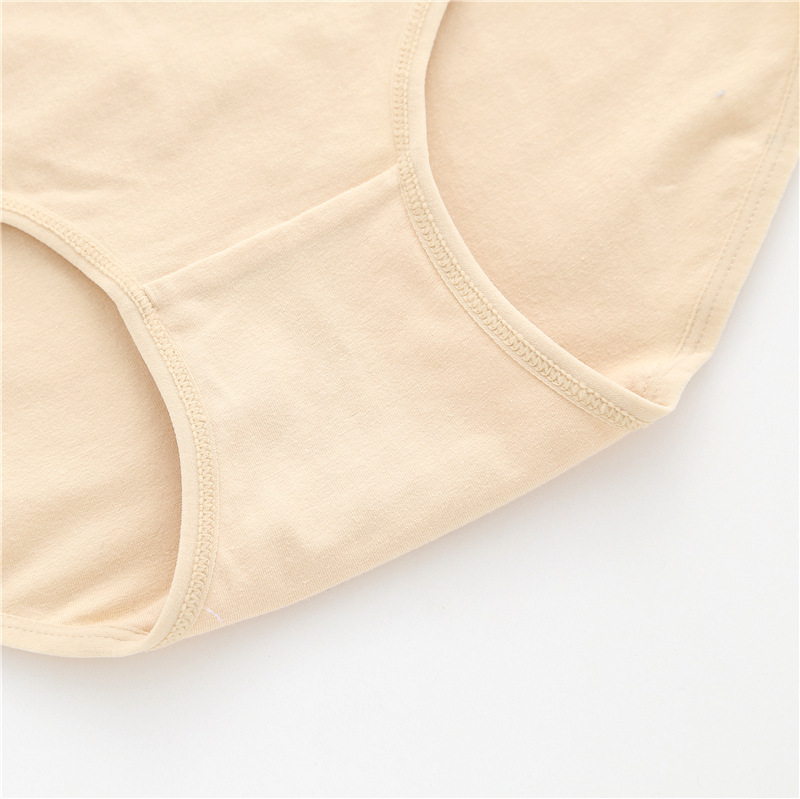 New pure cotton high waist underwear women's plus size plus size cotton hip lifting waist tight mother solid color large version underpants