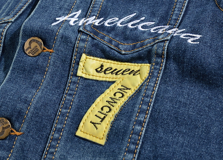 Large Size Korean Style Original Fashionable Men's Denim Vest Men's Denim Vest Shoulder Embroidered Casual Vest