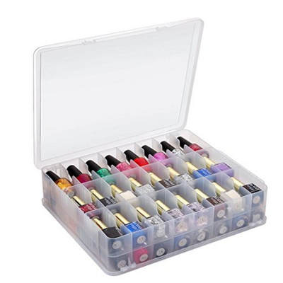 48 box nail polish essential oil storage box transparent plastic box lipstick storage box portable cosmetic box double layer