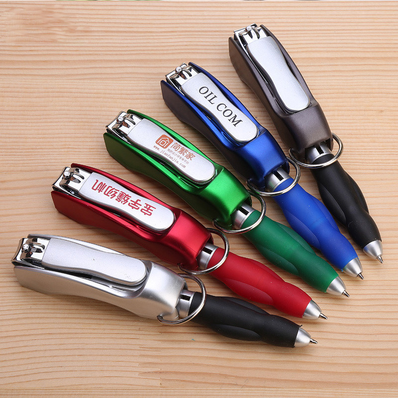 Creative stationery nail clippers ballpoint pen mini folding small pen tool keychain pen multifunctional ballpoint pen